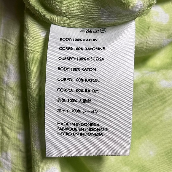 Faithfull The Brand Vittoria Mini Dress Roos Tie Dye Lime Puff Slv Sz 8 - Picture 17 of 17